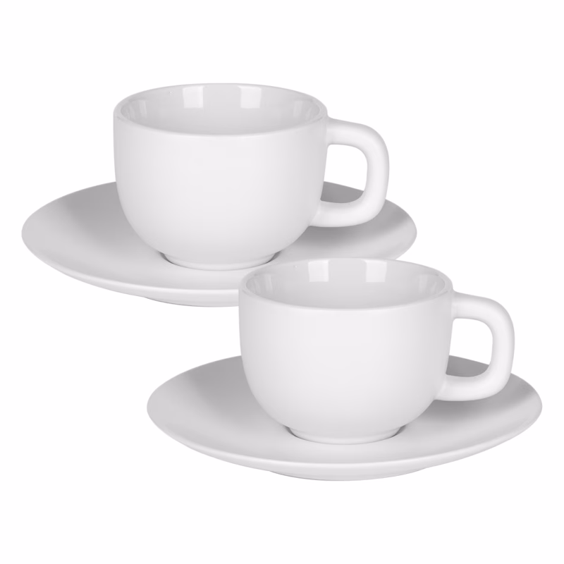 TOTEM – Set od dve keramičke šolje za cappuccino sa tacnama (2 x 200 ml) - Image 3